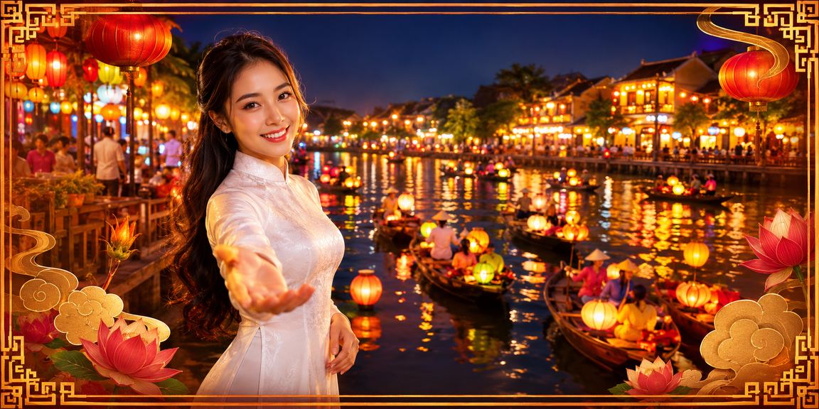 Người chơi cá cược tại Hội An trong trang phục áo dài